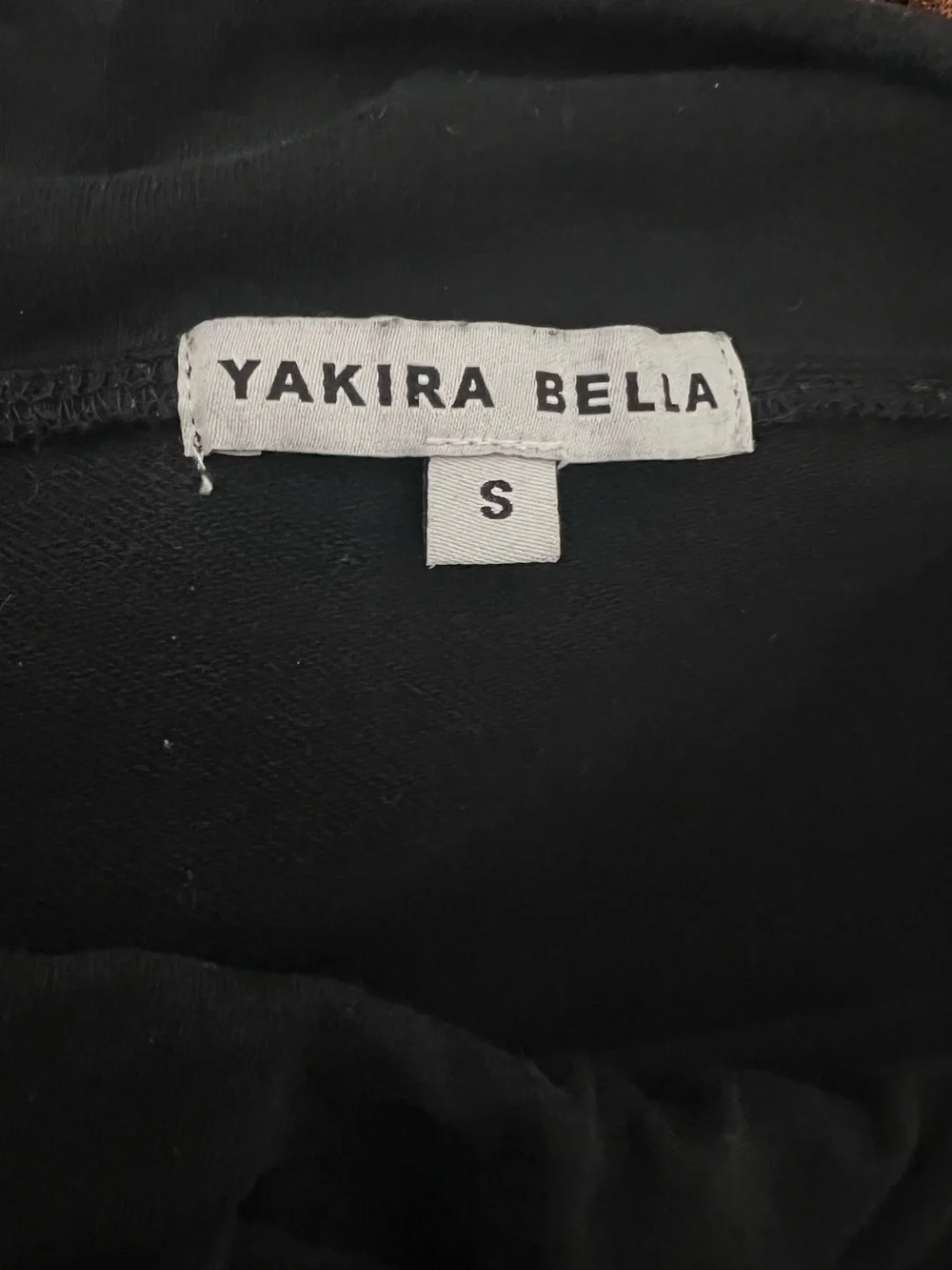 YAKIRA BELLA   Black Drawstring Midi Skirt